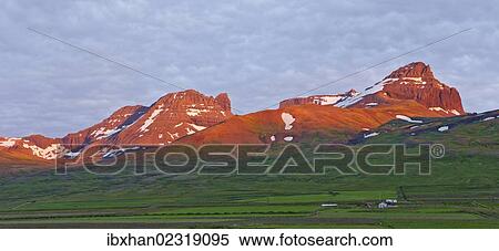 "Dyrfjoell massif in the morning light, Bakkageroi, Iceland, Europe" View Large Photo Image Stock Photography - "Dyrfjoell massif in the morning light, Bakkageroi, Iceland, Europe". Fotosearch