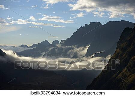 Picture - "Early morning in the Andes, Yungas, Department of La Paz, Bolivia, South America". Fotosearch