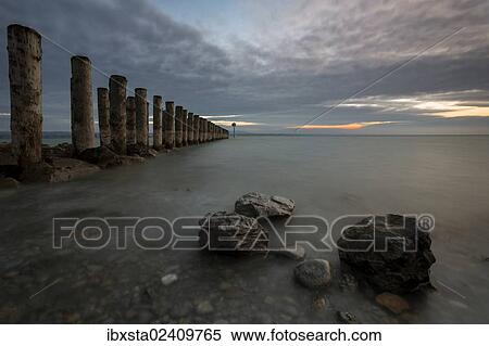 Stock Photography - "Early morning on the shores of Lake Constance near Altnau, Switzerland, Europe". Fotosearch