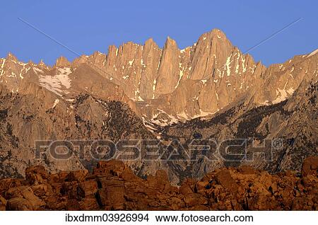 "East side of Mt. Whitney in the morning light, Sierra Nevada, California, United States, North America" View Large Photo Image Picture - "East side of Mt. Whitney in the morning light, Sierra Nevada, California, United States, North America". Fotosearch