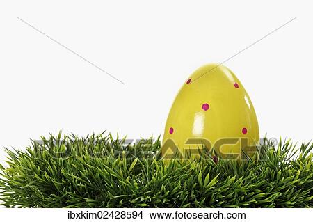 Easter egg on grass View Large Photo Image Picture - Easter egg on grass. Fotosearch