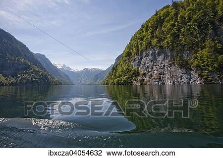 Stock Image - "Echowand, Lake Konigssee, Berchtesgaden, Bavaria, Germany, Europe". Fotosearch