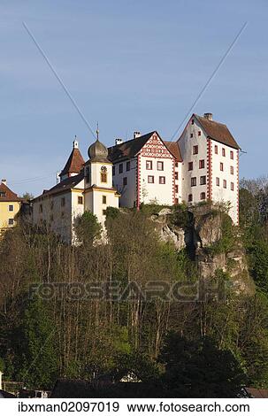 Stock Photo - "Egloffstein Castle, Little Switzerland, Upper Franconia, Franconia, Bavaria, Germany, Europe, PublicGround, Europe". Fotosearch