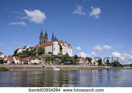 "Elbe river in front of the Albrecht Castle with the cathedral of Meissen, Meissen, Saxony, Germany, Europe" View Large Photo Image Picture - "Elbe river in front of the Albrecht Castle with the cathedral of Meissen, Meissen, Saxony, Germany, Europe". Fotosearch