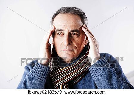 Elderly man with a headache View Large Photo Image Stock Photo - Elderly man with a headache. Fotosearch