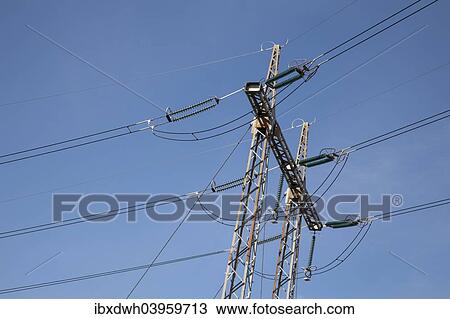"Electricity pylon with high voltage line, Alsace, France, Europe" View Large Photo Image Stock Image - "Electricity pylon with high voltage line, Alsace, France, Europe". Fotosearch