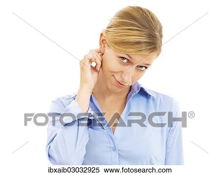 "Embarrassed young woman, crushed" View Large Photo Image Stock Photography - "Embarrassed young woman, crushed". Fotosearch