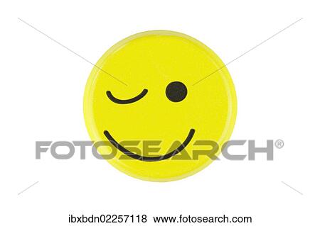 Stock Photo - "Emoticon, winking". Fotosearch