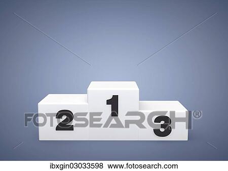 Stock Photo - "Empty podium with the numbers 1, 2 and 3, 3D illustration". Fotosearch