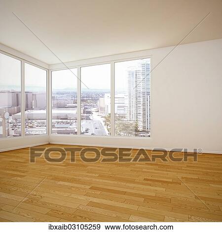 "Empty room, white wall, wooden floor, 3D illustration" View Large Photo Image Stock Photo - "Empty room, white wall, wooden floor, 3D illustration". Fotosearch