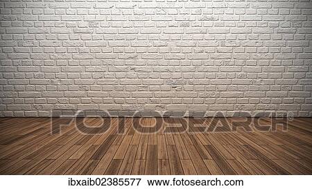 "Empty room, whitewashed brick wall, wooden floor, floor boards, teak" View Large Photo Image Stock Photo - "Empty room, whitewashed brick wall, wooden floor, floor boards, teak". Fotosearch