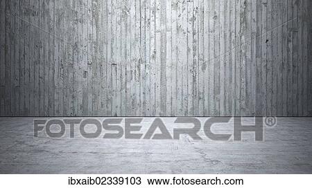 "Empty room with a concrete wall with wood panelling and a smooth concrete floor, 3D illustration" View Large Photo Image Stock Image - "Empty room with a concrete wall with wood panelling and a smooth concrete floor, 3D illustration". Fotosearch