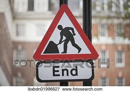 "End of roadwork, sign, United Kingdom, Europe" View Large Photo Image Stock Photo - "End of roadwork, sign, United Kingdom, Europe". Fotosearch