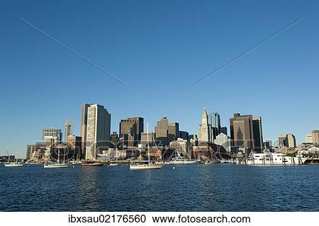"Entire skyline with Custom House Tower, Financial District, Long Wharf, view from Boston Harbour, Boston, Massachusetts, New England, USA, North America" View Large Photo Image Stock Image - "Entire skyline with Custom House Tower, Financial District, Long Wharf, view from Boston Harbour, Boston, Massachusetts, New England, USA, North America". Fotosearch