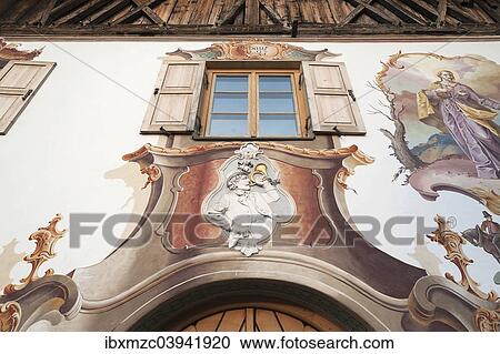 "Entrance portal, detailed view of the """" Gasthof zur Post"""" inn, built in 1697, Krun, Upper Bavaria, Bavaria, Germany, Europe" View Large Photo Image Stock Image - "Entrance portal, detailed view of the """" Gasthof zur Post"""" inn, built in 1697, Krun, Upper Bavaria, Bavaria, Germany, Europe". Fotosearch