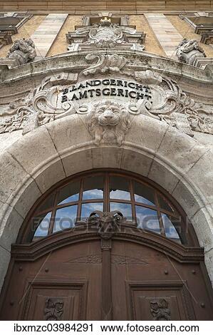 "Entrance portal of the historic building of the Bavarian District Court, Schweinfurt, Lower Franconia, Bavaria, Germany, Europe" View Large Photo Image Stock Image - "Entrance portal of the historic building of the Bavarian District Court, Schweinfurt, Lower Franconia, Bavaria, Germany, Europe". Fotosearch