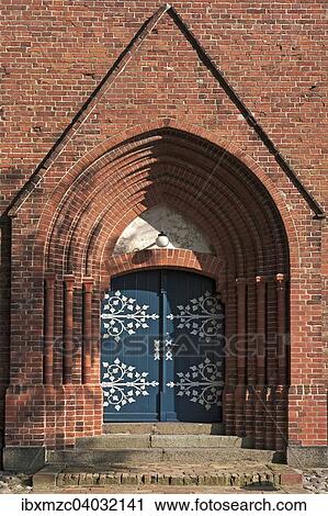 "Entrance portal of the Neo-Gothic parish church of Wustrow, Wustrow, Mecklenburg-Western Pomerania, Germany, Europe" View Large Photo Image Stock Image - "Entrance portal of the Neo-Gothic parish church of Wustrow, Wustrow, Mecklenburg-Western Pomerania, Germany, Europe". Fotosearch