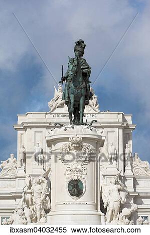 "Equestrian statue of King Jose I, Praca do Comercio, Lisbon, Portugal, Europe" View Large Photo Image Stock Photography - "Equestrian statue of King Jose I, Praca do Comercio, Lisbon, Portugal, Europe". Fotosearch