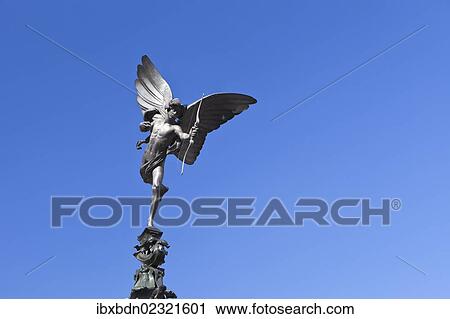 Stock Image - "Eros statue, Piccadilly Circus, London, England, United Kingdom, Europe". Fotosearch