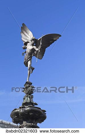 Stock Image - "Eros statue, Piccadilly Circus, London, England, United Kingdom, Europe". Fotosearch