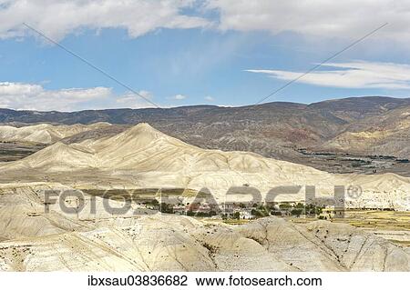 "Erosion landscape, town of Lo Manthang, Upper Mustang, Lo, Himalayas, Nepal, Asia" View Large Photo Image Stock Image - "Erosion landscape, town of Lo Manthang, Upper Mustang, Lo, Himalayas, Nepal, Asia". Fotosearch