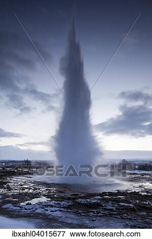 "Eruption, Strokkur geyser in winter, Haukadalur, Southern Region, Iceland, Europe" View Large Photo Image Stock Photo - "Eruption, Strokkur geyser in winter, Haukadalur, Southern Region, Iceland, Europe". Fotosearch