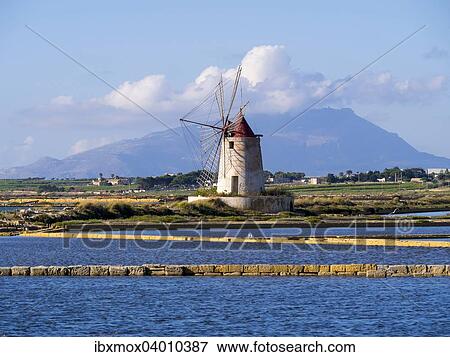"Ettore Infersa Saltworks windmill, Marsala, Laguna dello Stagnone, Province of Trapani, Sicily, Italy, Europe" View Large Photo Image Stock Photo - "Ettore Infersa Saltworks windmill, Marsala, Laguna dello Stagnone, Province of Trapani, Sicily, Italy, Europe". Fotosearch