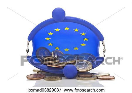 European coins in a blue purse with euro-stars View Large Photo Image Stock Photo - European coins in a blue purse with euro-stars. Fotosearch