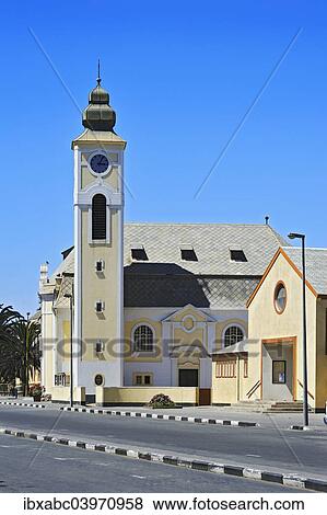 "Evangelical Lutheran Church, Swakopmund, Erongo Region, Namibia, Africa" View Large Photo Image Stock Photo - "Evangelical Lutheran Church, Swakopmund, Erongo Region, Namibia, Africa". Fotosearch