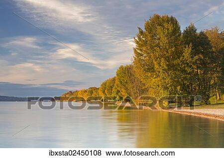 "Evening in autumn at Lake Starnberg near Ambach, Bavaria, Germany, Europe, PublicGround, Europe" View Large Photo Image Stock Photo - "Evening in autumn at Lake Starnberg near Ambach, Bavaria, Germany, Europe, PublicGround, Europe". Fotosearch