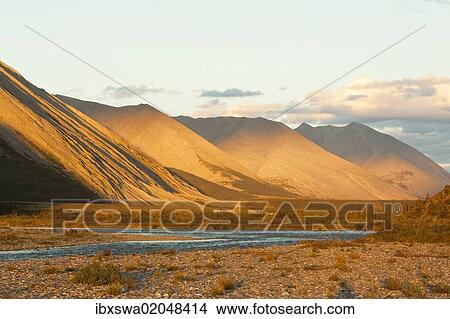 "Evening light, arctic tundra, Wind River, Mackenzie Mountains, Peel Watershed, Yukon Territory, Canada, North America" View Large Photo Image Picture - "Evening light, arctic tundra, Wind River, Mackenzie Mountains, Peel Watershed, Yukon Territory, Canada, North America". Fotosearch