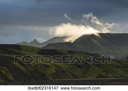"Evening light, mountains covered with moss, South Coast, Iceland, Europe" View Large Photo Image Stock Photo - "Evening light, mountains covered with moss, South Coast, Iceland, Europe". Fotosearch