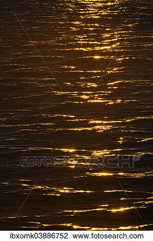 Stock Image - "Evening light on the sea, Hinlopenstretet, Svalbard Archipelago, Svalbard and Jan Mayen, Norway, Europe". Fotosearch