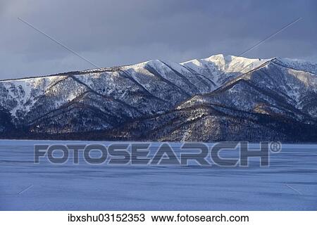 "Evening mood at the frozen Lake Kussharo, Akan-Nationalpark, Kawayu Onsen, Hokkaido, Japan, Asia" View Large Photo Image Stock Image - "Evening mood at the frozen Lake Kussharo, Akan-Nationalpark, Kawayu Onsen, Hokkaido, Japan, Asia". Fotosearch