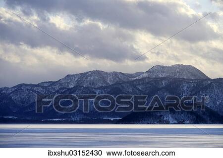 "Evening mood at the frozen Lake Kussharo, Akan-Nationalpark, Kawayu Onsen, Hokkaido, Japan, Asia" View Large Photo Image Stock Image - "Evening mood at the frozen Lake Kussharo, Akan-Nationalpark, Kawayu Onsen, Hokkaido, Japan, Asia". Fotosearch