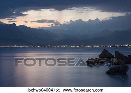 "Evening mood by the sea, the Taurus Mountains at the back, Gulf of Antalya, Turkish Riviera, Turkey, Asia" View Large Photo Image Stock Photography - "Evening mood by the sea, the Taurus Mountains at the back, Gulf of Antalya, Turkish Riviera, Turkey, Asia". Fotosearch