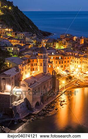 "Evening mood, fishing village, Vernazza, Cinque Terre, UNESCO World Heritage Site, Italian Riviera, Levante, Liguria, Italy, Europe" View Large Photo Image Stock Image - "Evening mood, fishing village, Vernazza, Cinque Terre, UNESCO World Heritage Site, Italian Riviera, Levante, Liguria, Italy, Europe". Fotosearch