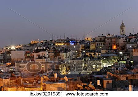 "Evening mood, view over the Christian Quarter, Old City of Jerusalem, Israel, Middle East, Asia" View Large Photo Image Stock Image - "Evening mood, view over the Christian Quarter, Old City of Jerusalem, Israel, Middle East, Asia". Fotosearch