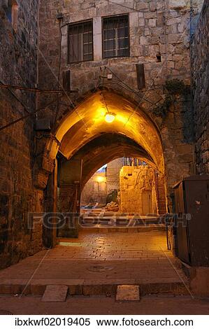 "Evening mood with a deserted street in the Jewish Quarter, Old City of Jerusalem, Israel, Middle East, Asia" View Large Photo Image Stock Photography - "Evening mood with a deserted street in the Jewish Quarter, Old City of Jerusalem, Israel, Middle East, Asia". Fotosearch