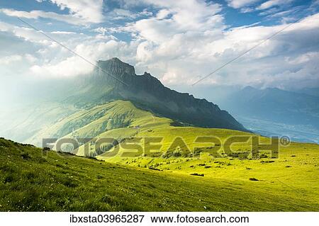 "Evening mood with storm clouds, Alvier, Gonzen, Canton of St. Gallen, Switzerland, Europe" View Large Photo Image Stock Photo - "Evening mood with storm clouds, Alvier, Gonzen, Canton of St. Gallen, Switzerland, Europe". Fotosearch