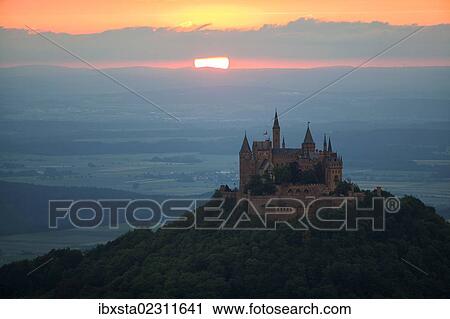 "Evening mood with sunset near Burg Hohenzollern Castle, Swabian Alb, Baden-Wuerttemberg, Germany, Europe, PublicGround, Europe" View Large Photo Image Stock Image - "Evening mood with sunset near Burg Hohenzollern Castle, Swabian Alb, Baden-Wuerttemberg, Germany, Europe, PublicGround, Europe". Fotosearch