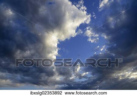 "Evening sky, cloud formations" View Large Photo Image Stock Image - "Evening sky, cloud formations". Fotosearch