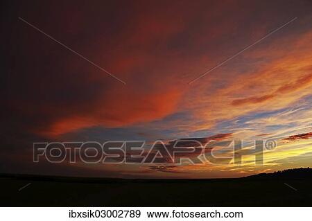 "Evening sky, Mittelberg, Biberach an der Riss, Upper Swabia, Baden-Wurttemberg, Germany, Europe" View Large Photo Image Stock Photo - "Evening sky, Mittelberg, Biberach an der Riss, Upper Swabia, Baden-Wurttemberg, Germany, Europe". Fotosearch