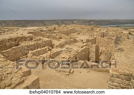 Picture - "Excavation field of Sumhuram, near Taqah, Dhofar Region, Orient, Oman, Asia". Fotosearch