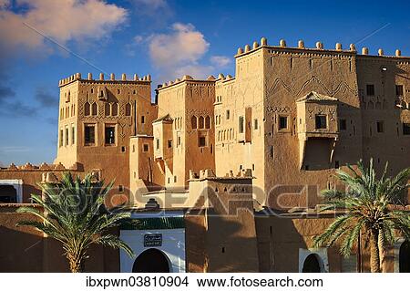 "Exterior of the mud brick Taourirt Kasbah built by Pasha Glaoui, Unesco World Heritage Site, Ouarzazate, Morocco, Africa" View Large Photo Image Picture - "Exterior of the mud brick Taourirt Kasbah built by Pasha Glaoui, Unesco World Heritage Site, Ouarzazate, Morocco, Africa". Fotosearch