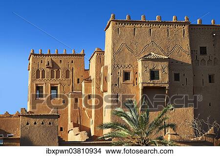 "Exterior of the mud brick Taourirt Kasbah built by Pasha Glaoui, Unesco World Heritage Site, Ouarzazate, Morocco, Africa" View Large Photo Image Picture - "Exterior of the mud brick Taourirt Kasbah built by Pasha Glaoui, Unesco World Heritage Site, Ouarzazate, Morocco, Africa". Fotosearch