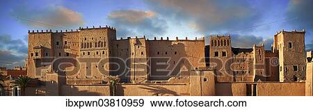 "Exterior of the mud brick Taourirt Kasbah built by Pasha Glaoui, Unesco World Heritage Site, Ouarzazate, Morocco, Africa" View Large Photo Image Stock Photo - "Exterior of the mud brick Taourirt Kasbah built by Pasha Glaoui, Unesco World Heritage Site, Ouarzazate, Morocco, Africa". Fotosearch