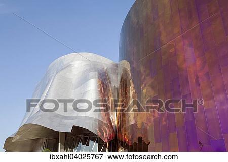 "Facade of the Science Fiction Museum, Seattle Center, Seattle, Washington, United States, North America" View Large Photo Image Stock Photo - "Facade of the Science Fiction Museum, Seattle Center, Seattle, Washington, United States, North America". Fotosearch