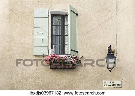 "Facade with a window, Nyons, Drome, Rhone-Alpes, Provence, France, Europe" View Large Photo Image Stock Image - "Facade with a window, Nyons, Drome, Rhone-Alpes, Provence, France, Europe". Fotosearch