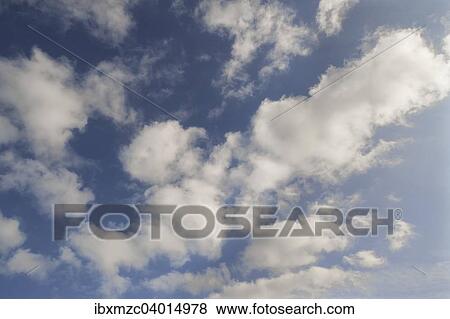 Stock Photo - "Fair weather clouds, cumulus humilis, Germany, Europe". Fotosearch